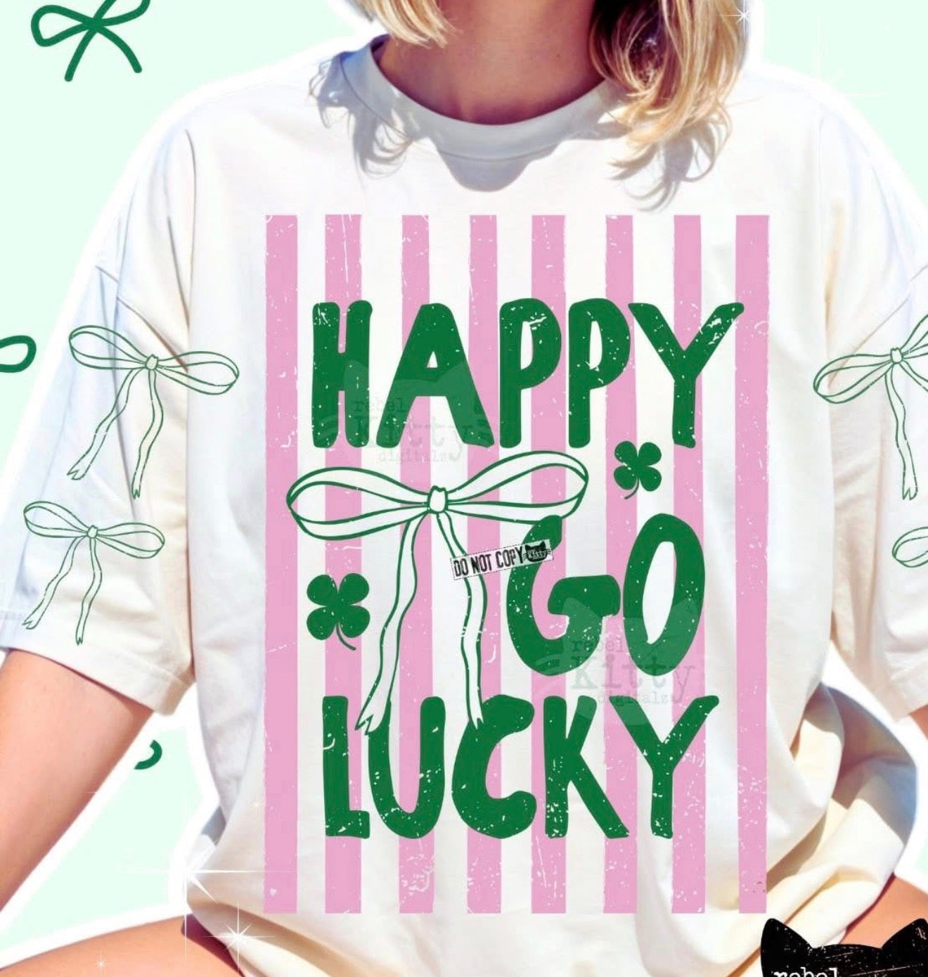 Happy Go Lucky design Comfort colors tee