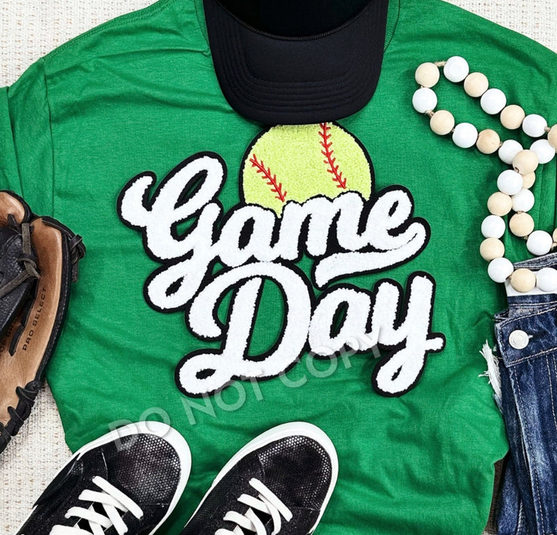 Softball Game Day Chenielle Patch shirts