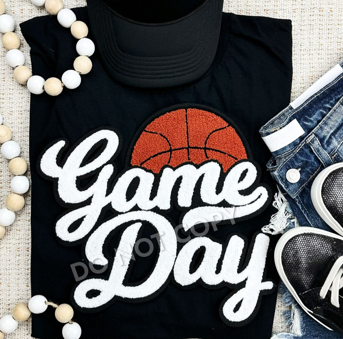 Basketball Game Day Chenielle Patch shirts