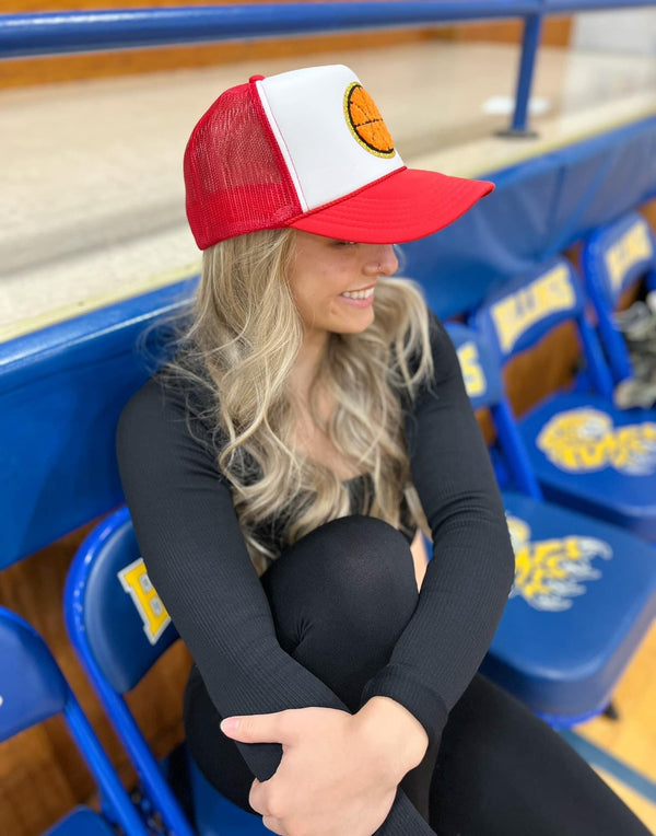 Basketball Chenille Patch Trucker Hat