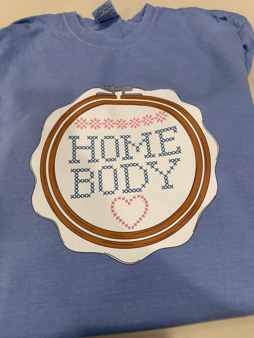 Homebody Cross-stitch Comfort colors tee