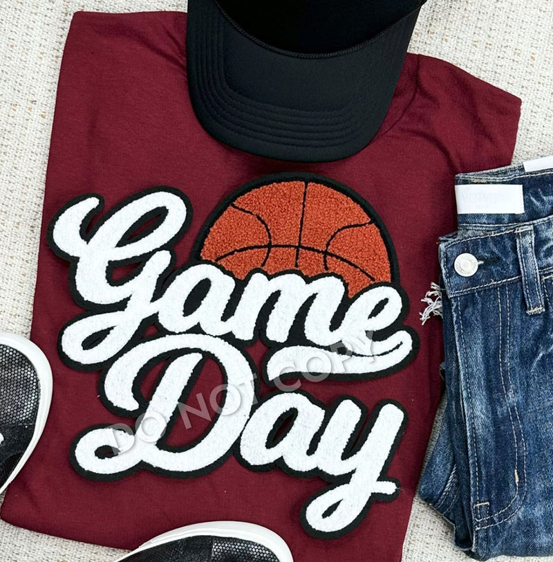 Basketball Game Day Chenielle Patch shirts