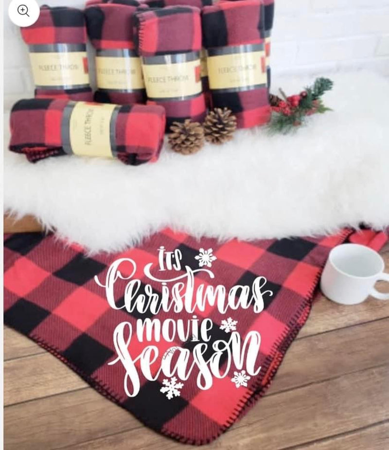 Christmas Movie Blanket Buffalo Plaid