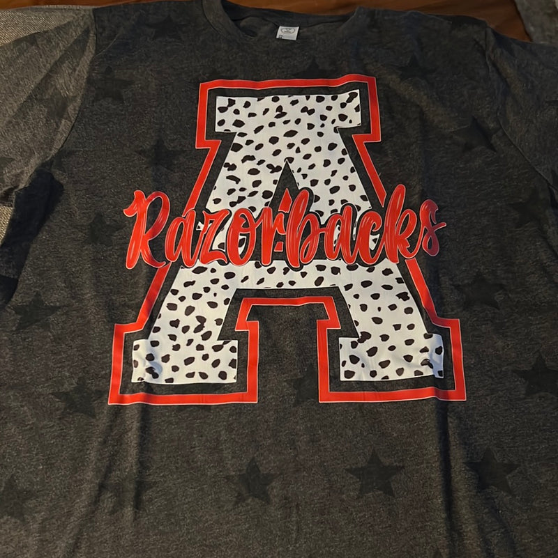 Razorback Dalmation A on star tee