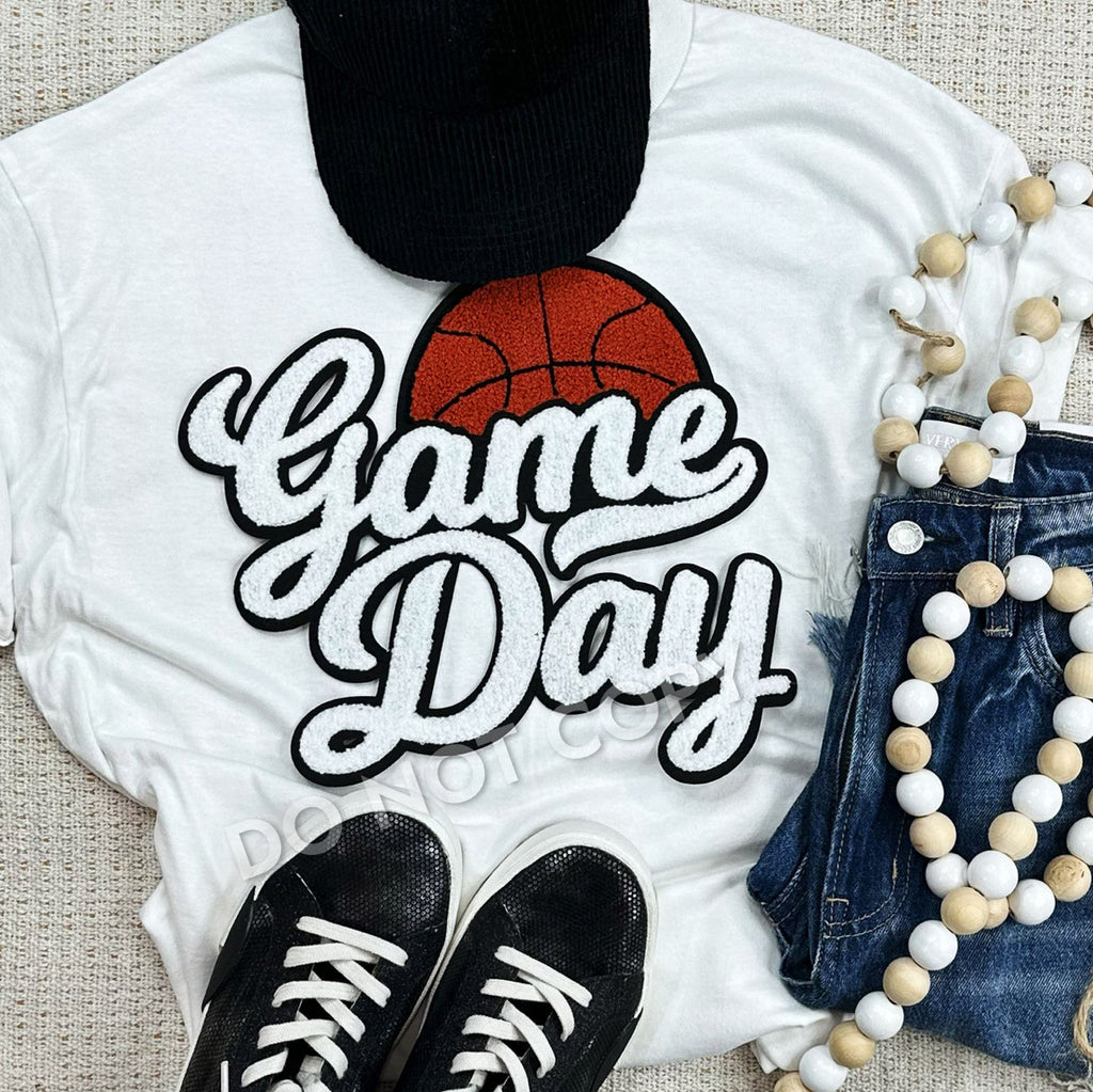 Basketball Game Day Chenielle Patch shirts