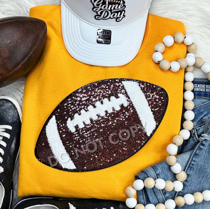 Football Sequin Game Day Chenielle Patch shirts