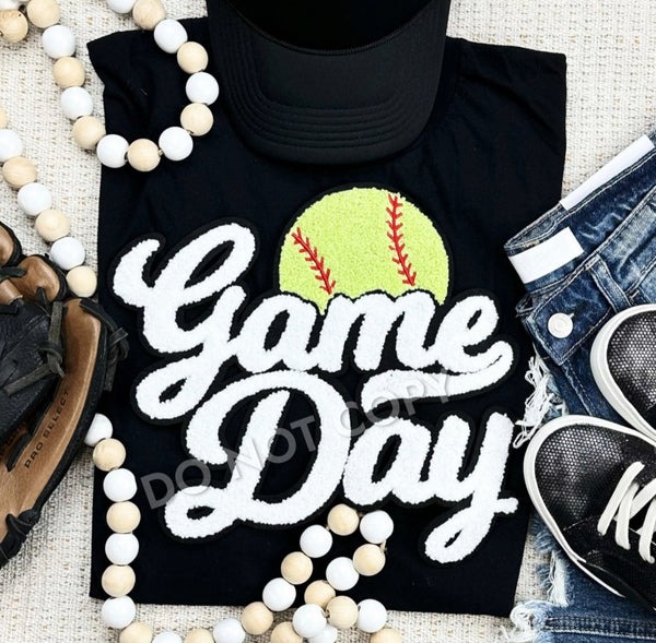 Softball Game Day Chenielle Patch shirts