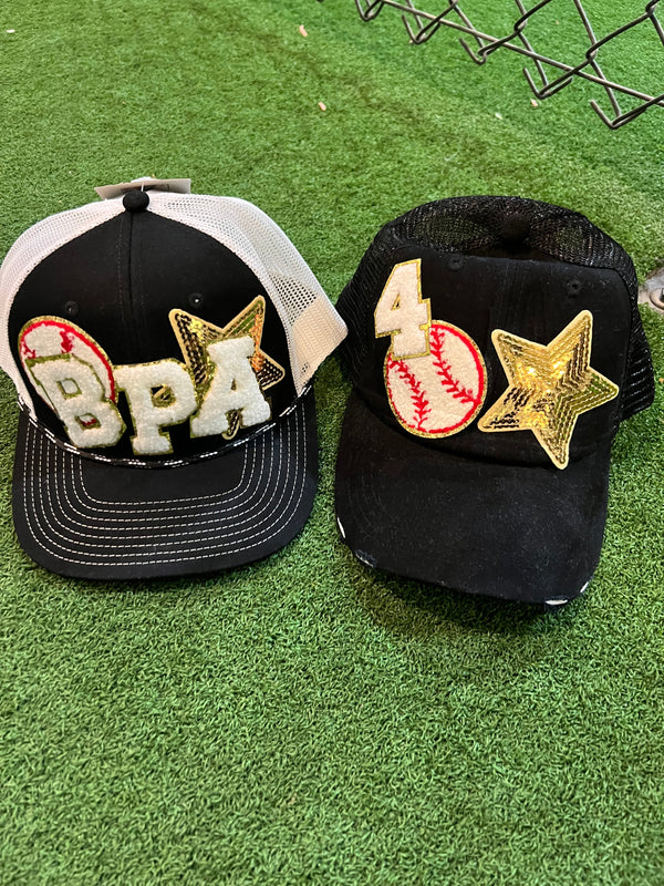 Custom Number Baseball Bling Trucker Hat