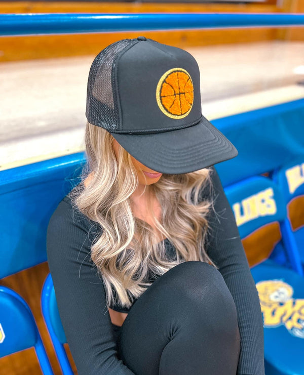 Basketball Chenille Patch Trucker Hat
