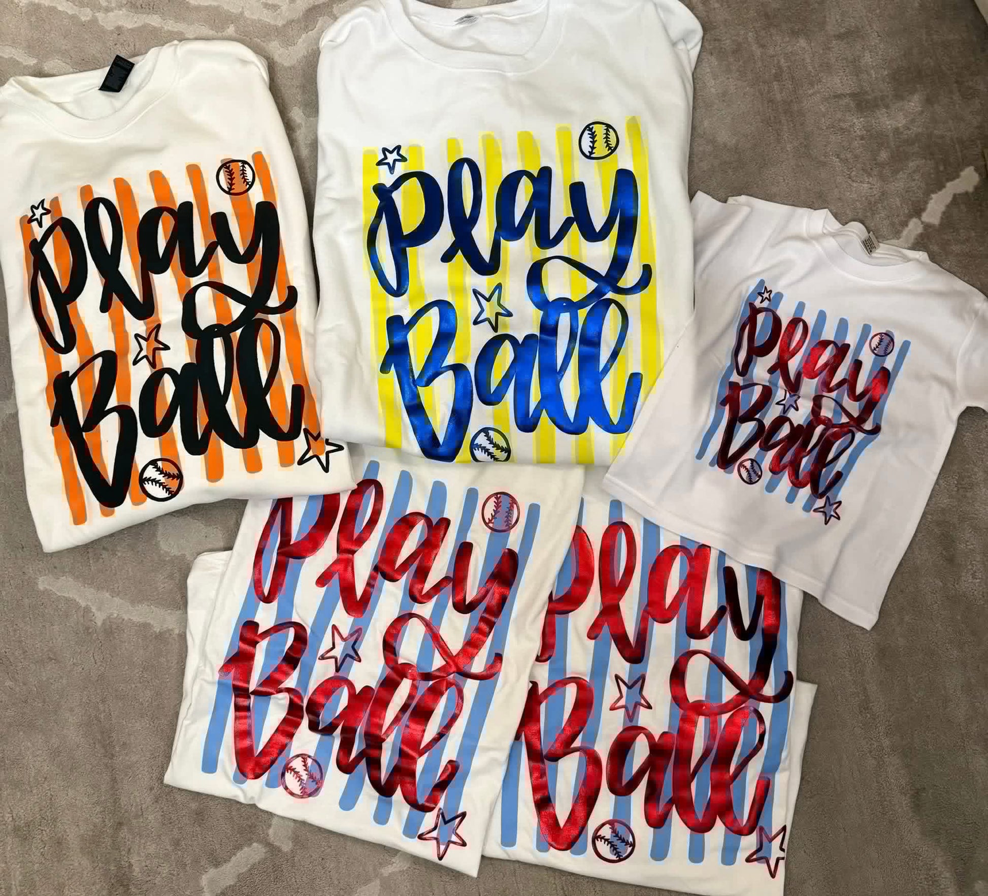 Play Ball Puff Print Sweatshirt