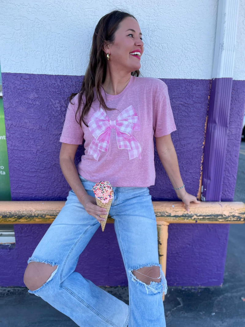 Gingham Bow Tee