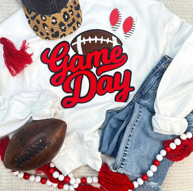 Game Day Football Chenielle Patch Sweatshirt