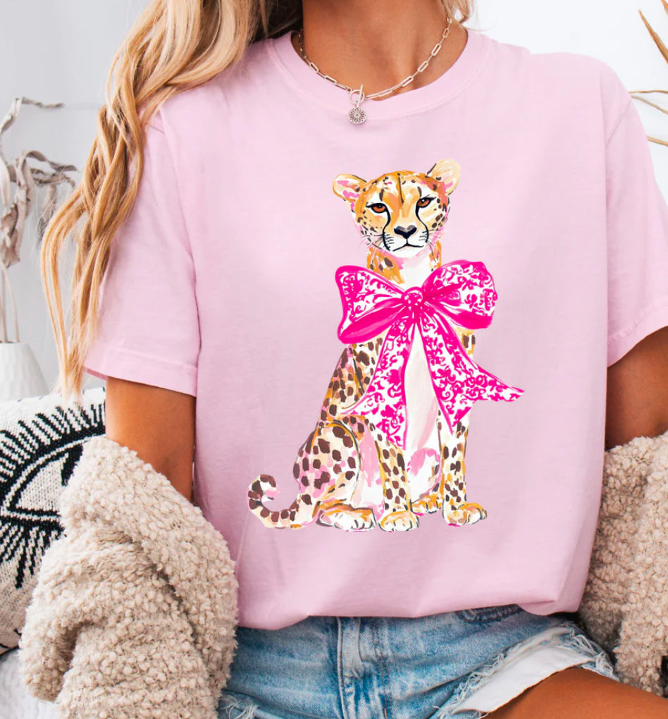 Bow Leopard tee